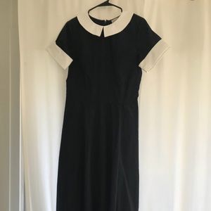 Blue eShakti Dress with Peter Pan Collar